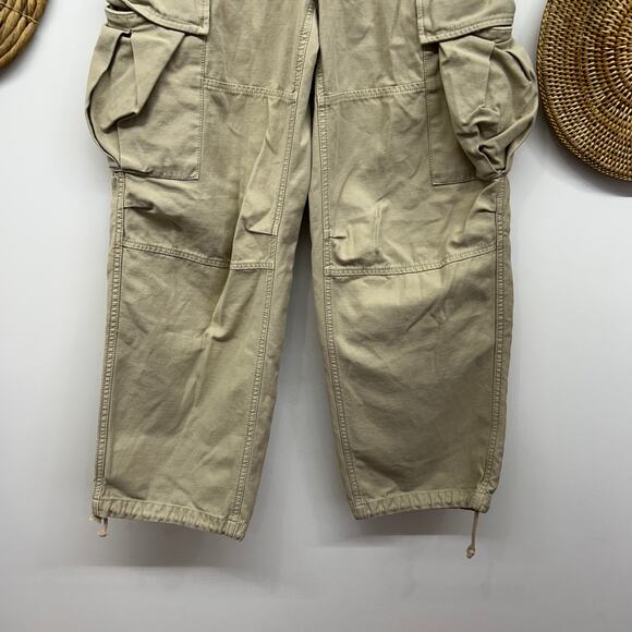 $128 Aritzia TNA Khaki Beige Cargo Pant 4 Y2K Style Pockets Adjustable Ankle - Picture 5 of 6